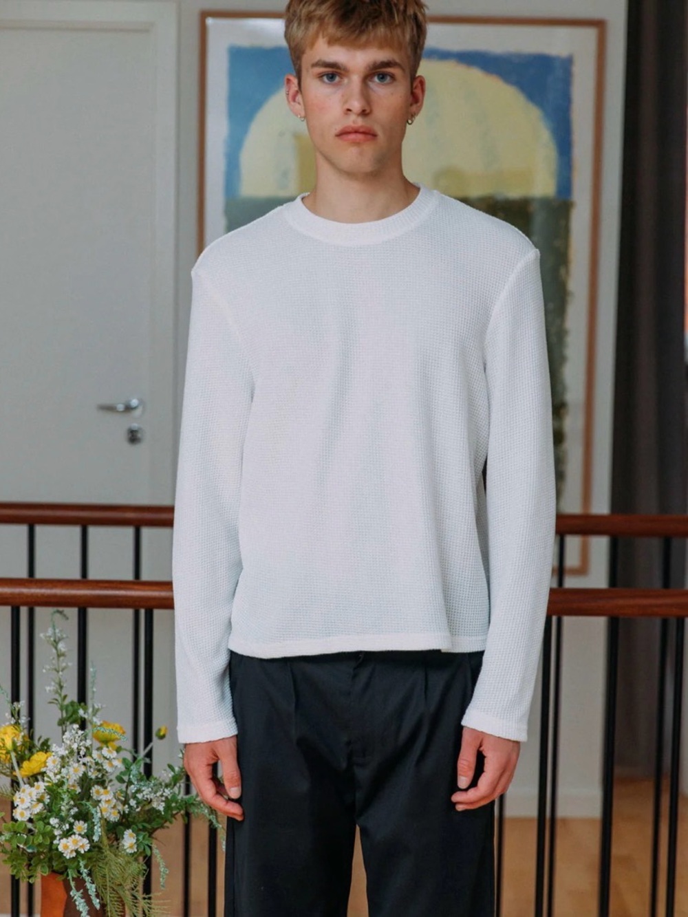 35mm Micah Waffle T-Shirt - White